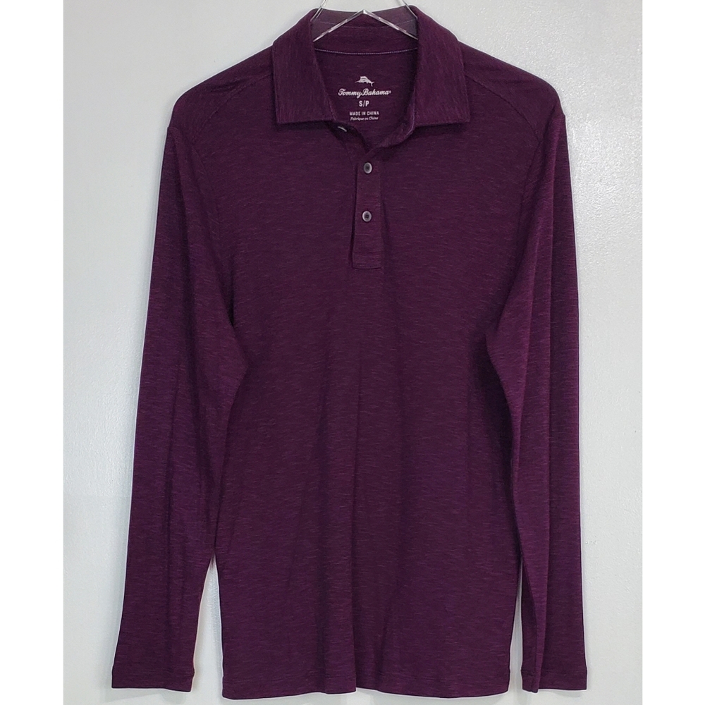 NWT Tommy Bahama la jolla cove long sleeves polo shirt rum berry golf casual